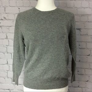 J. Crew 3/4 Sleeve Gray Crewneck Sweater - M